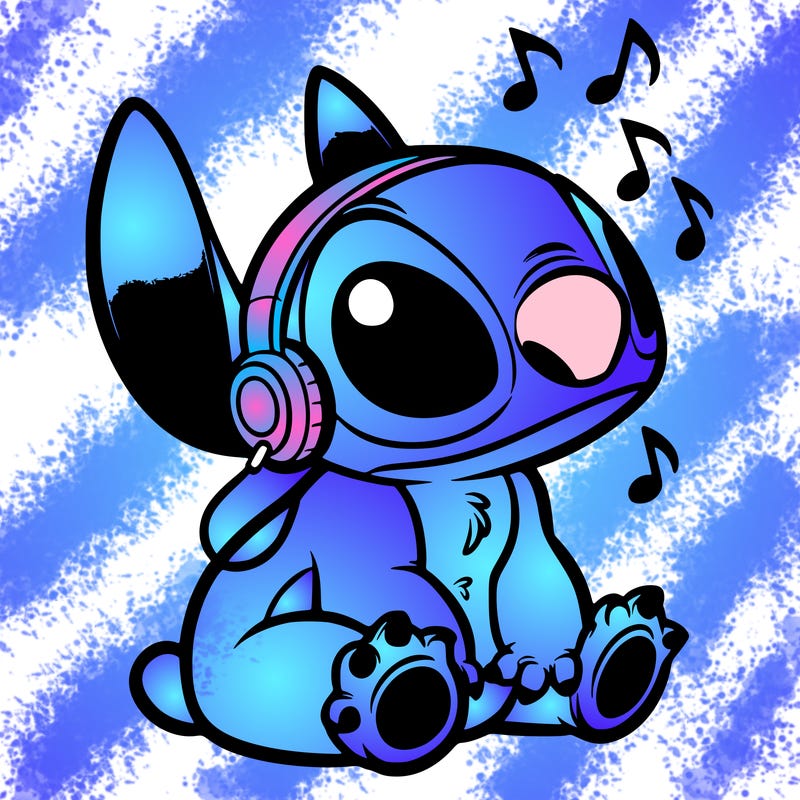 stitch listening to music