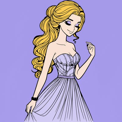 a realistic woman wearing an elegant dress