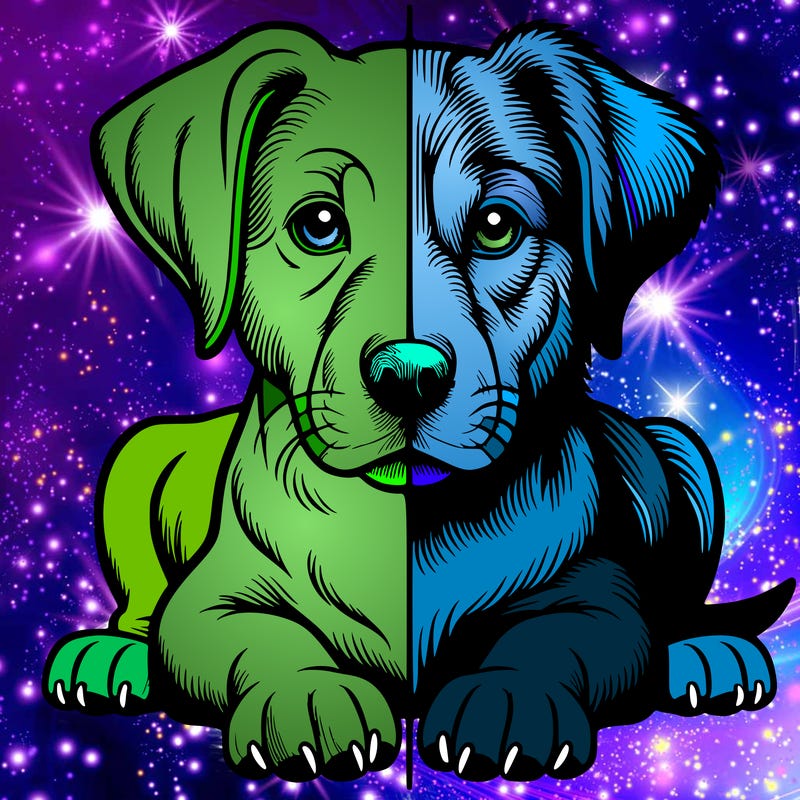 realistic dog split picture