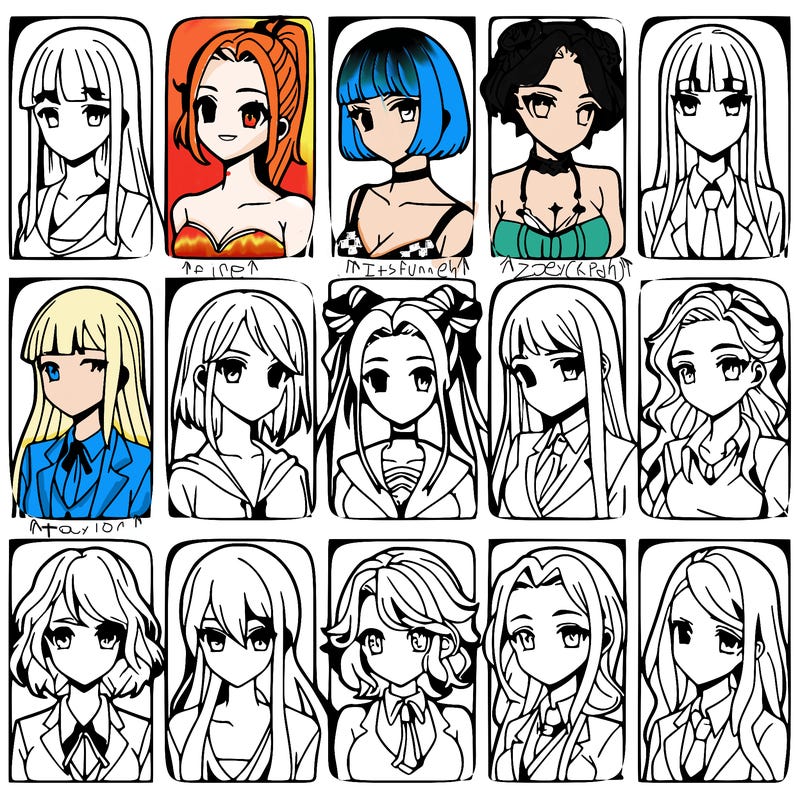 girls that look diffrent anime