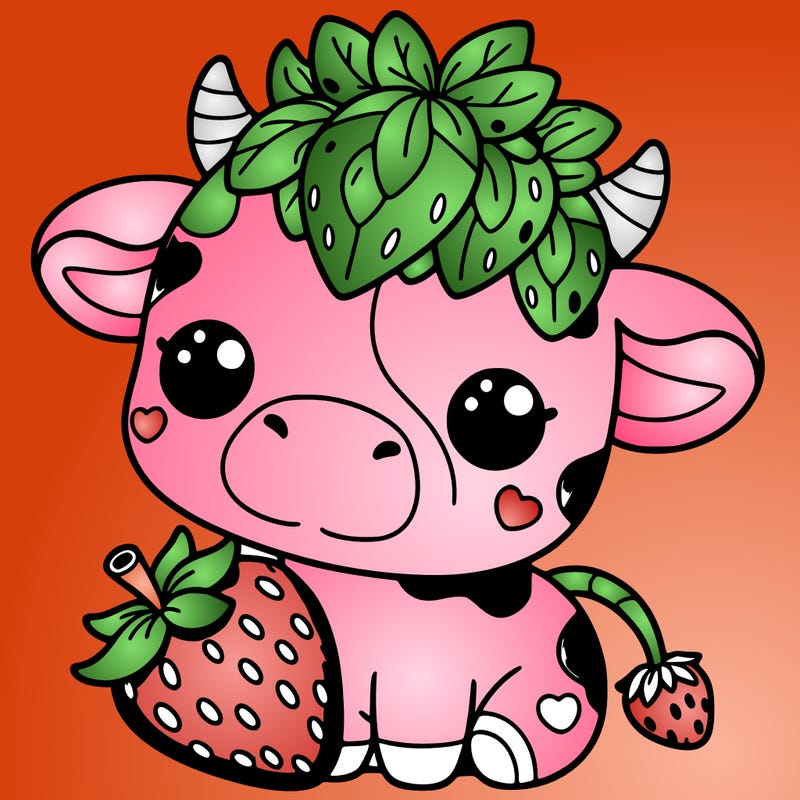 cute strawberry cow