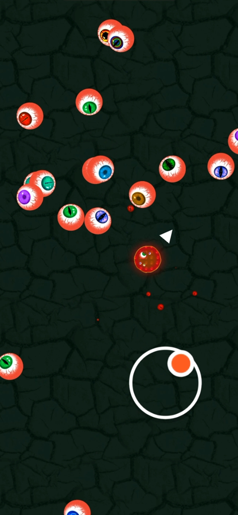 Alien Blob io - Colorful eyeball blobs competing in the Alien Blob io multiplayer game arena with a joystick control