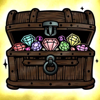 treasure chest with jewels