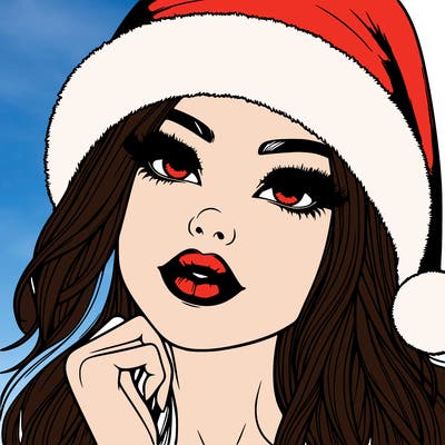 realistic christmas girl with lips