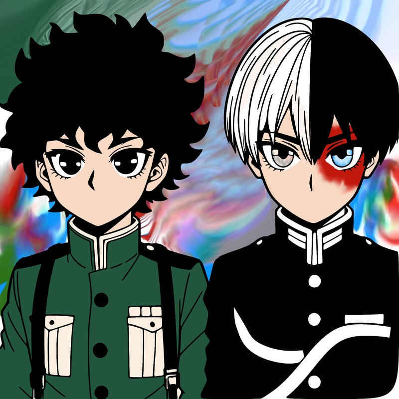 deku and todoroki, anime, manga