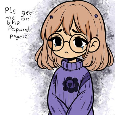 sad girl with glasses in a sweater