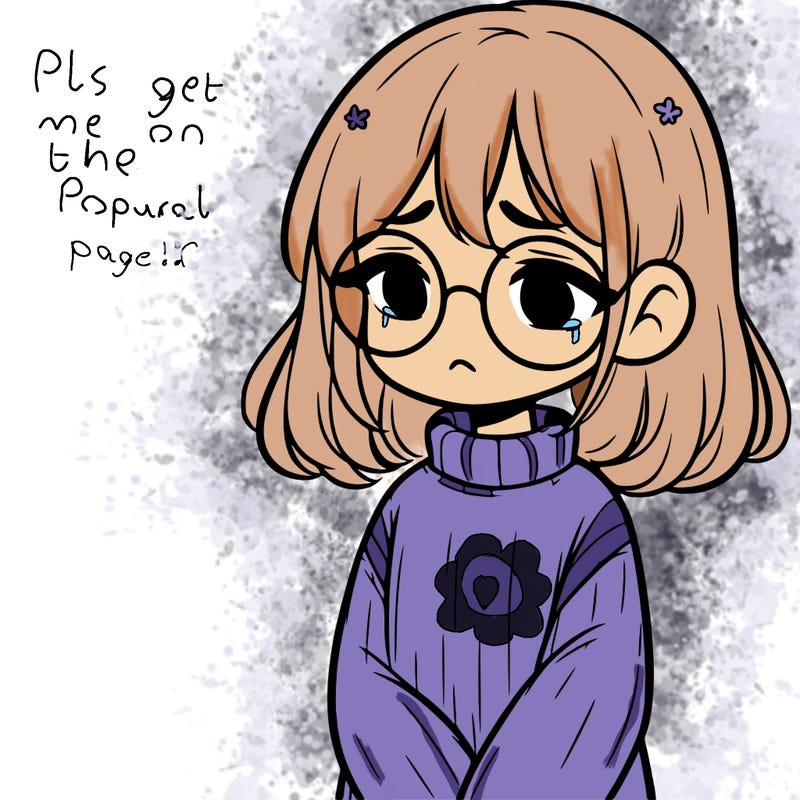 sad girl with glasses in a sweater