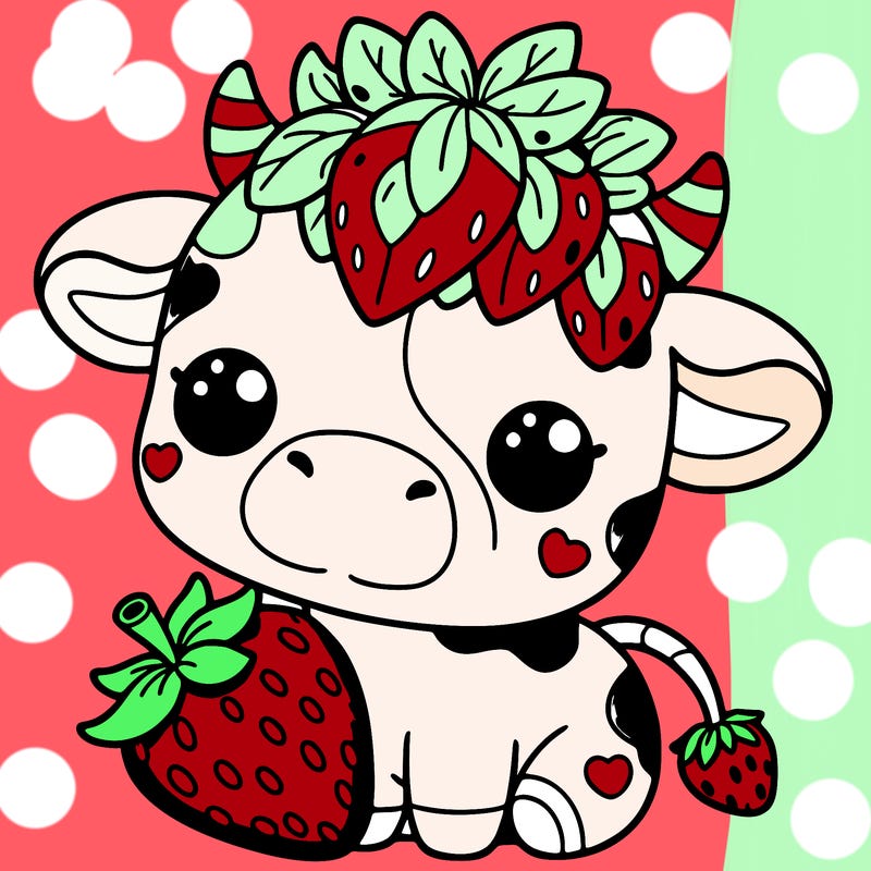 cute strawberry cow