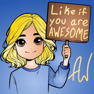 realistic girl holding up a sign