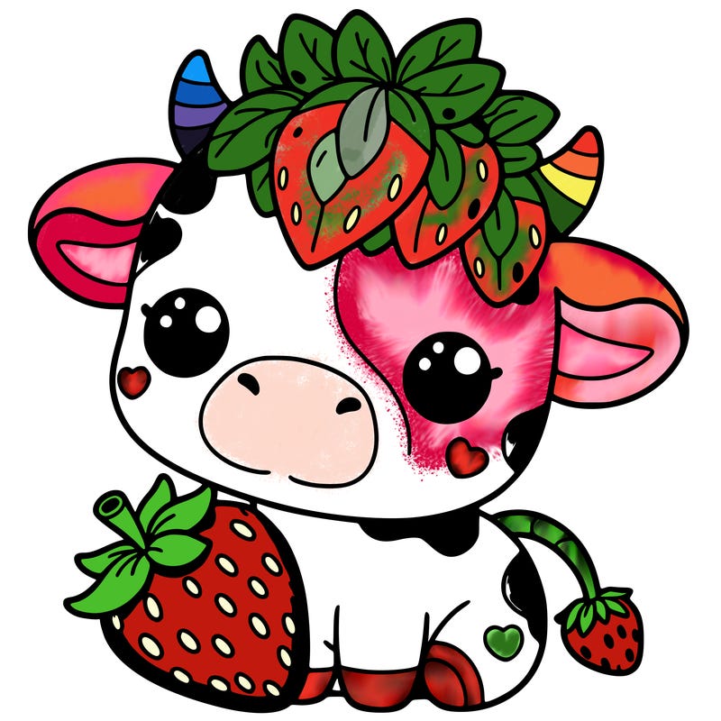cute strawberry cow