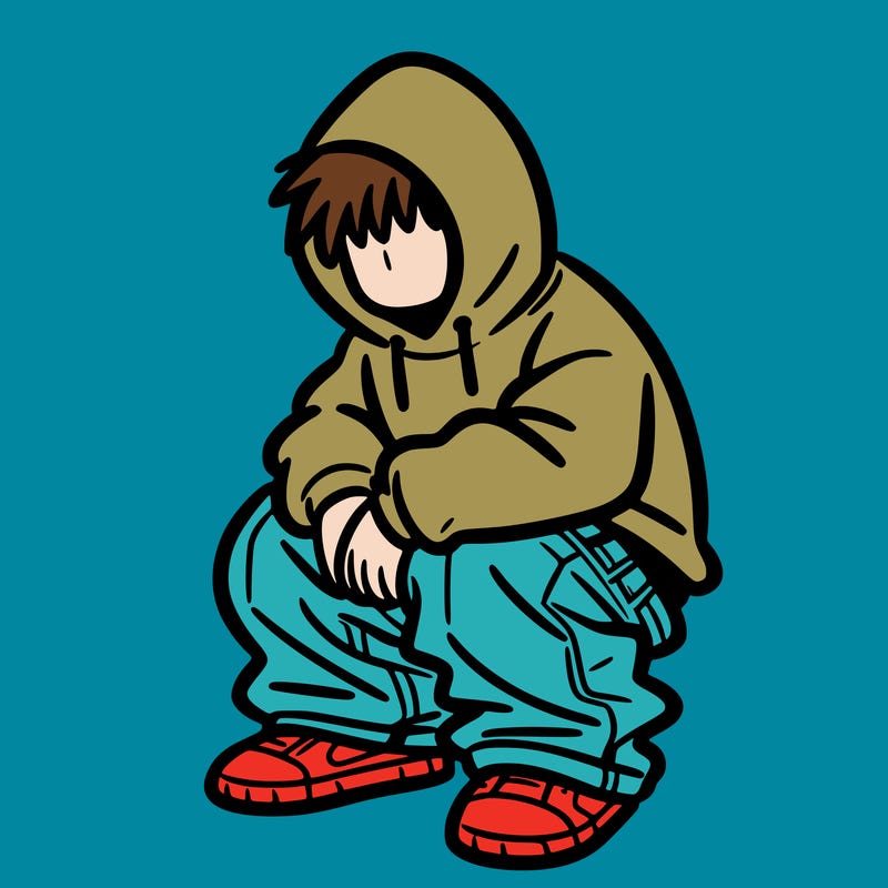 man whith hoodie and baggy jeans