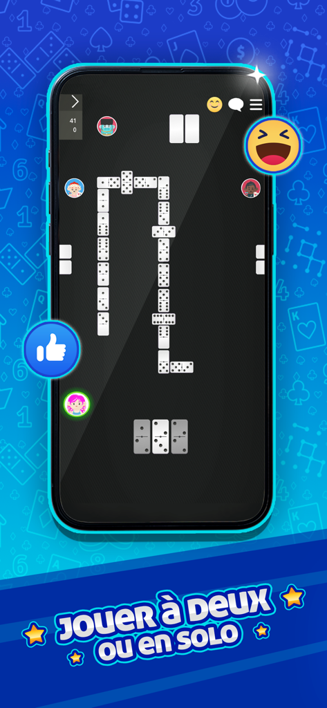 Dominoes - Classic Board Game - Schermata del gioco Domino che mostra opzioni per giocatore singolo e multigiocatore.