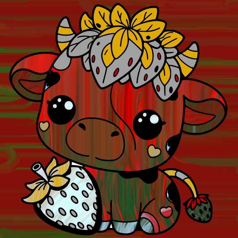 cute strawberry cow