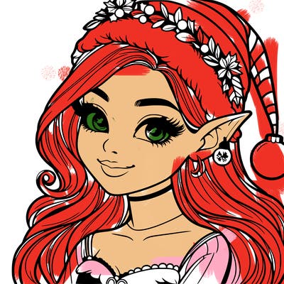 christmas girl elf realistic