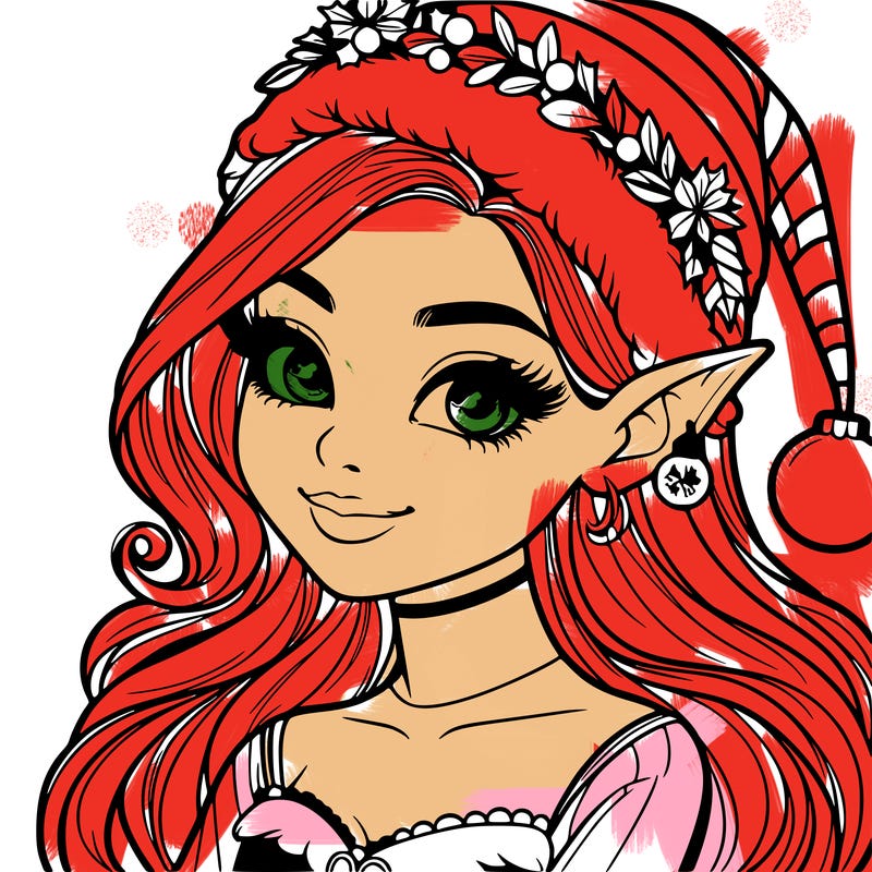 christmas girl elf realistic