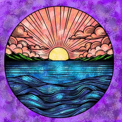 realistic sunset