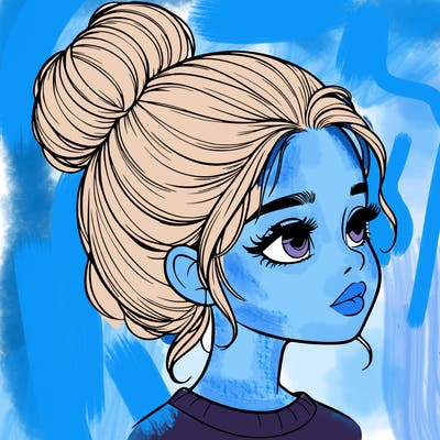 realistic girl with bun