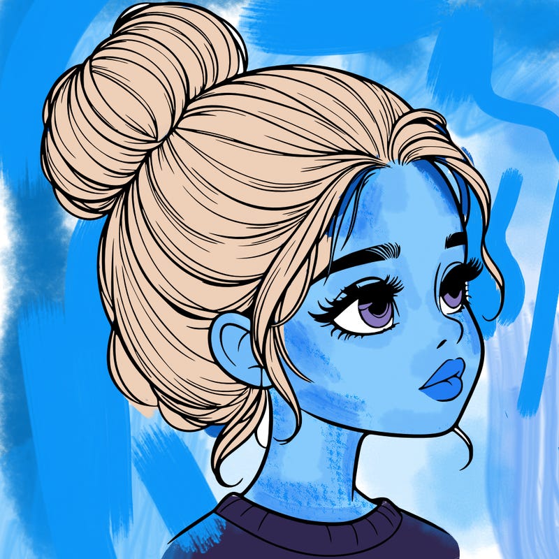 realistic girl with bun