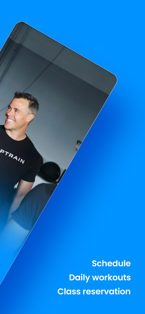 CompTrain New England app screen highlighting schedule, daily workouts, and class reservation features.