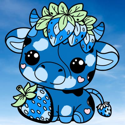 cute strawberry cow
