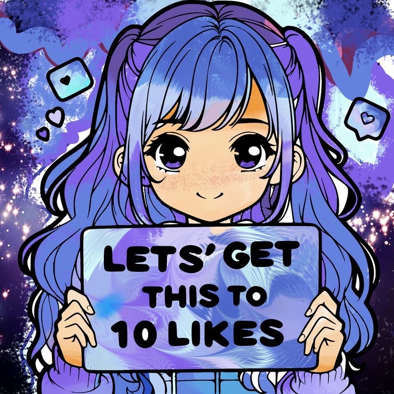 girl holding up sign that says let’s get this to 10 likes realistic