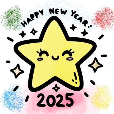 happy new year 2025 star wish