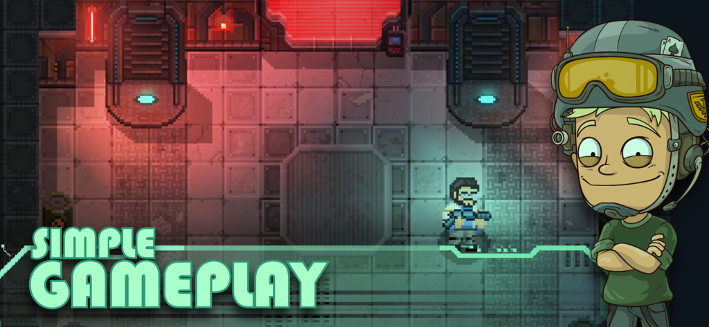 Enduranceアクションゲームのピクセルアート宇宙船スクリーンショット。キャラクターポートレート付き。