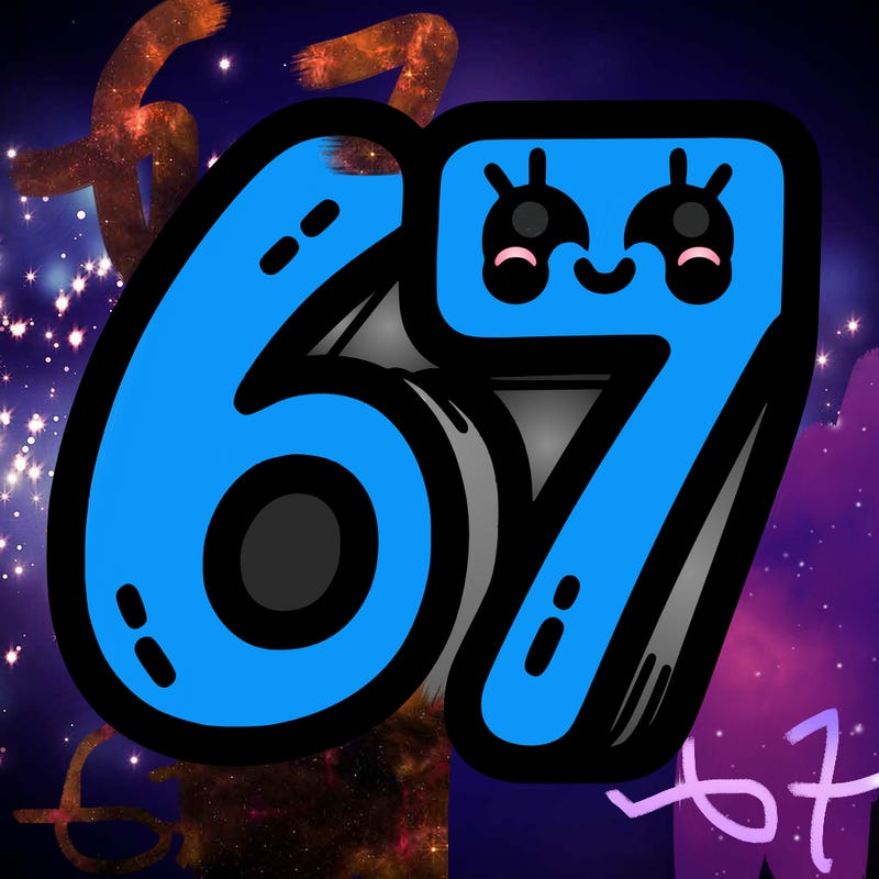 the numbers 67