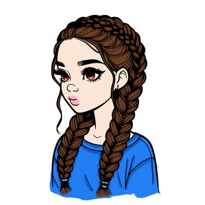 realistic girl with braids