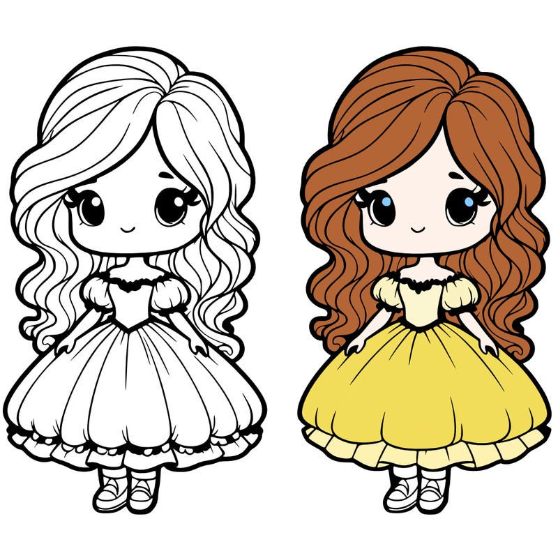 a princess with a short dress and puffy sleeves and long waves in her hair