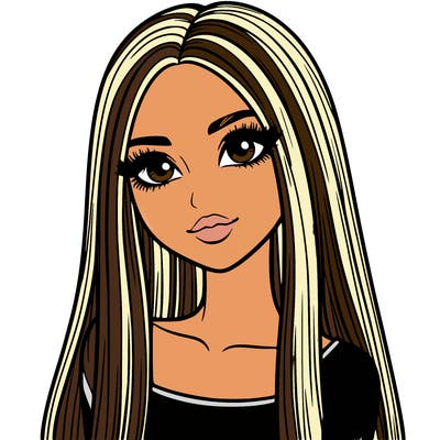 realistic girl with straight and long hair