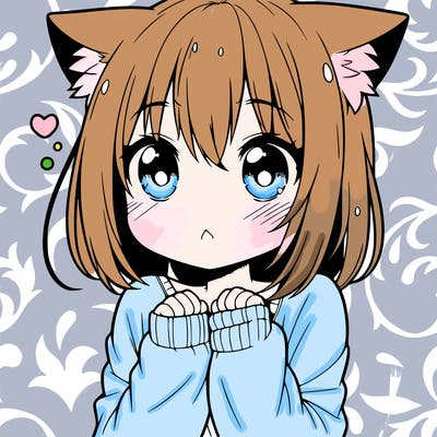 shy anime catgirl