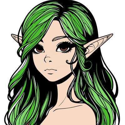 elf girl realistic dark fantasy