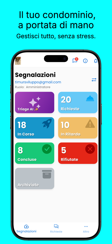 Gemini Smart - Painel do aplicativo Gemini Smart para gerenciar chamados de serviço e solicitações de manutenção
