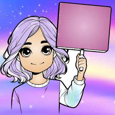 realistic girl holding up a sign