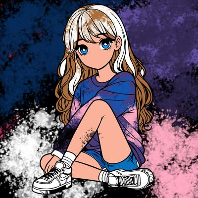 girl sitting realistic