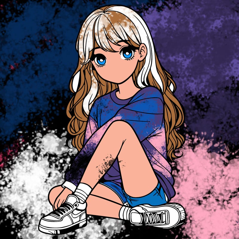 girl sitting realistic