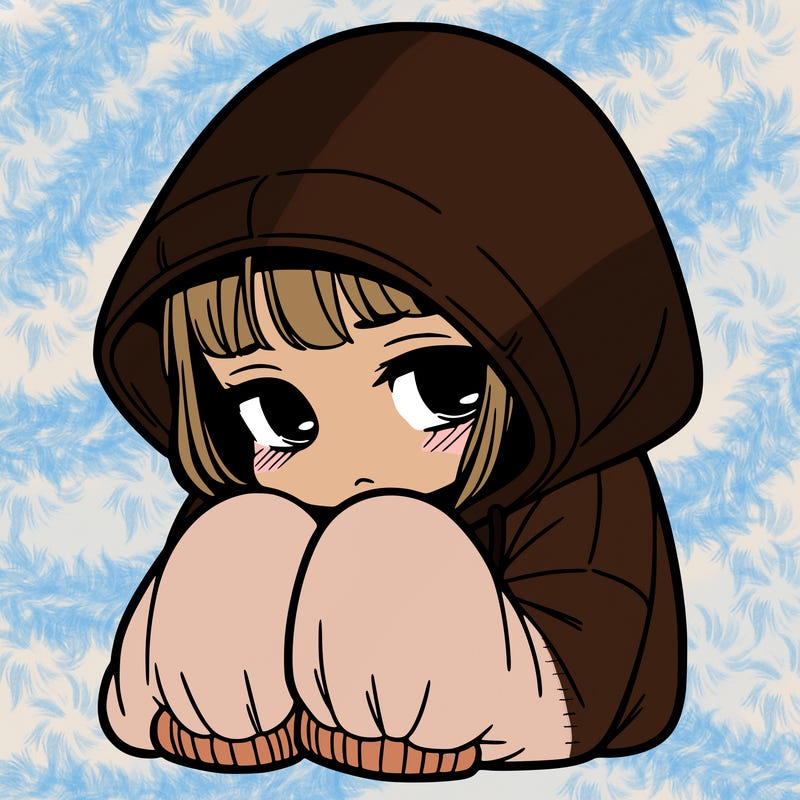 sad girl in oversised hoodie