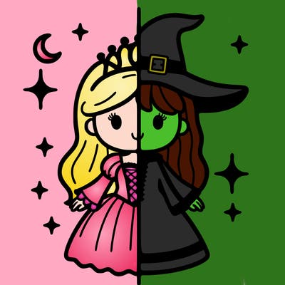 split princess and witch