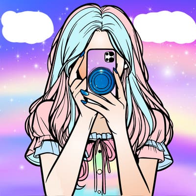 a realistic girl holding her phone taking pictures