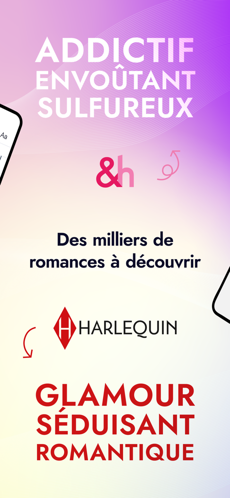 Hello Romance - Promotional screen for the Hello Romance app showcasing different book categories from Harlequin and h