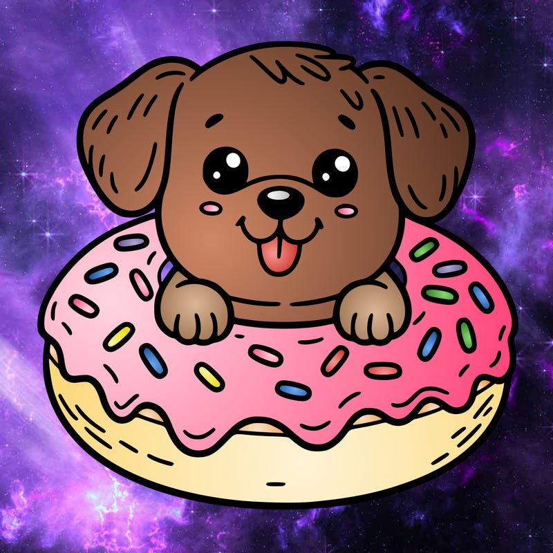 dog in a donut
