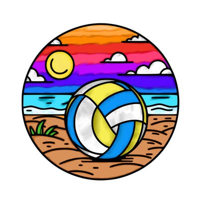 volleyball on a beach