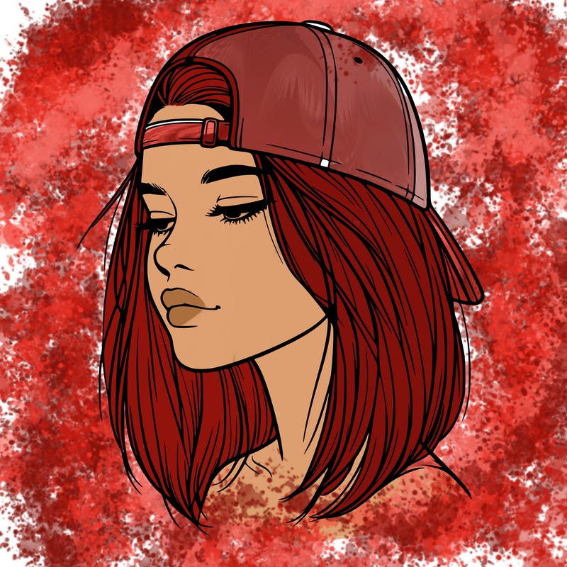realistic  girl with a backwards hat