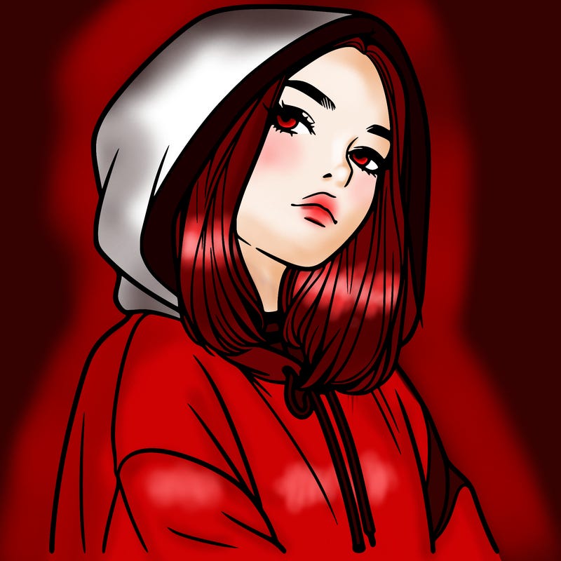 a realistic girl in a hoodie