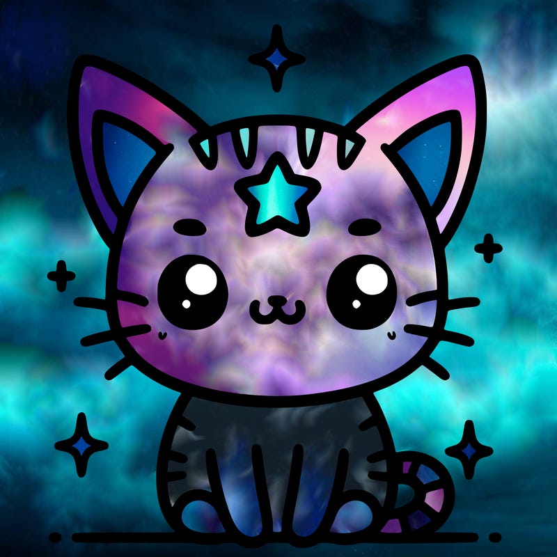 cute cat with star on forehead