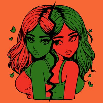 realistic girl split