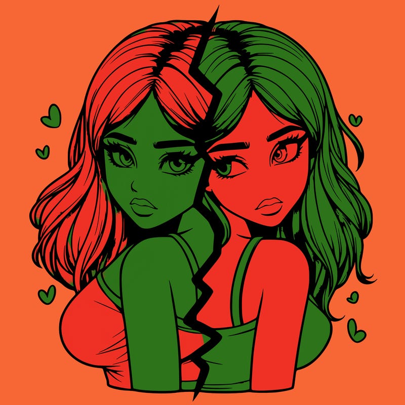 realistic girl split