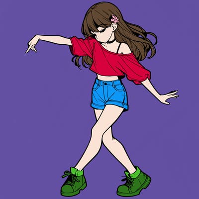 realistic girl danceing