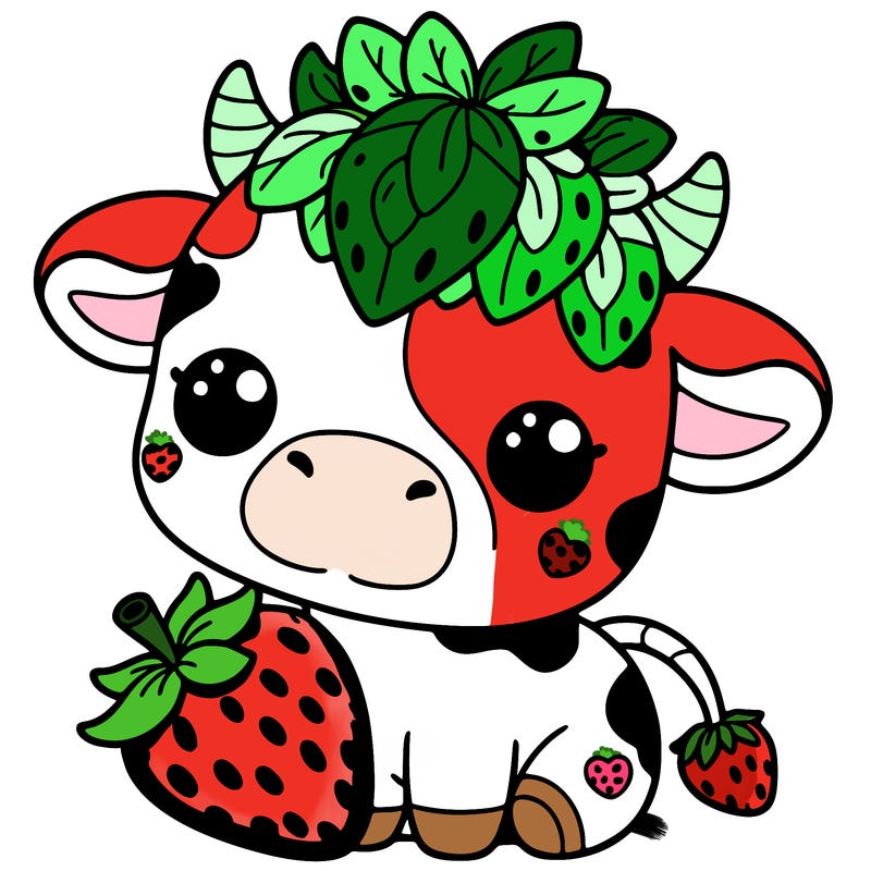 cute strawberry cow
